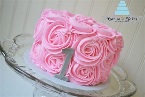 Carisa S Cakes Vintage Pink Rose Swirl Smash Cake