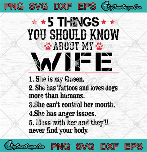 5 Things You Should Know About My Wife Svg Png Eps Dxf Cut File