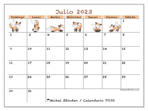 Calendario Julio De 2023 Para Imprimir “74ds” Michel Zbinden Ve