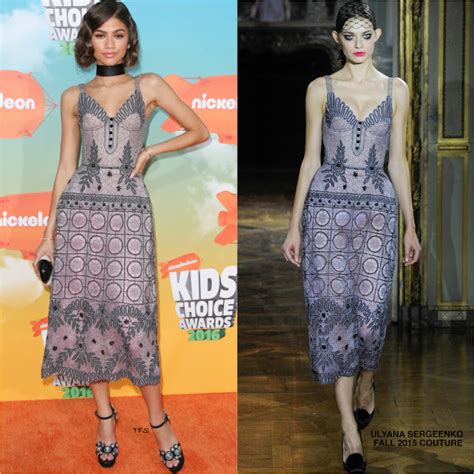 Zendaya In Ulyana Sergeenko Couture At Nickelodeons 2016 Kids Choice