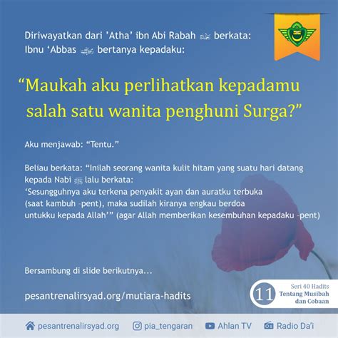 Bercermin Kepada Wanita Penghuni Surga Seri 40 Hadits Tentang Musibah Dan Cobaan 11 40