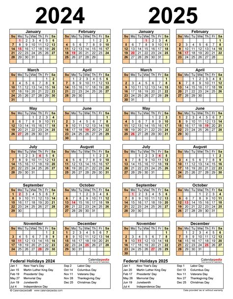 2024 Yearly Calendar With Holidays Printable Free Downloaded For