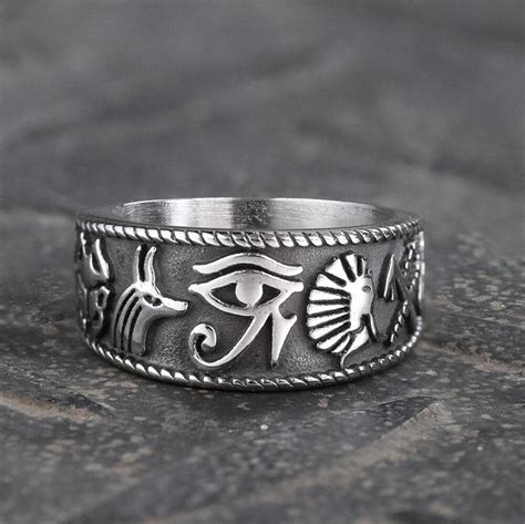 Eye Of Ra Stainless Steel Signet Ring Gthic