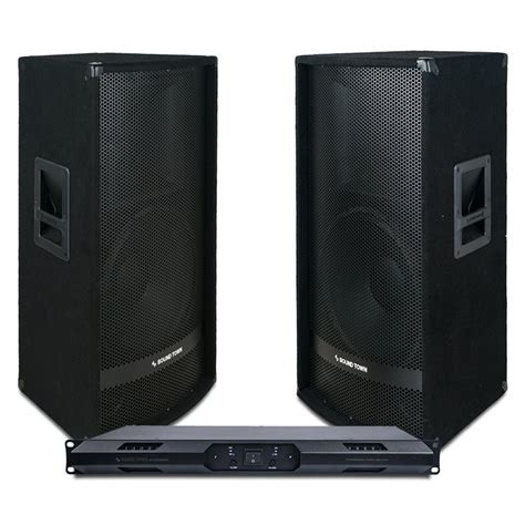 Sound Town Professional Pa Speaker System With Two 15 Passive Pa