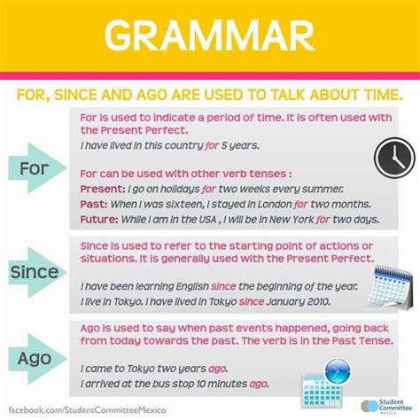 Uses Of For Since And Ago English Learn Site