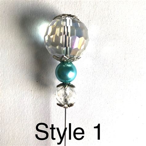 Victorian Style Six Inch Hat Pins Crystal Faux Pearls Etsy