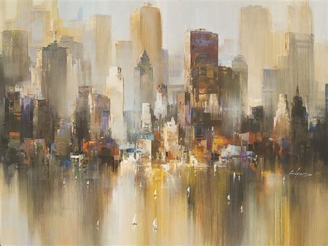 Wilfred Lang Abstract Cityscapes Cityscape Painting