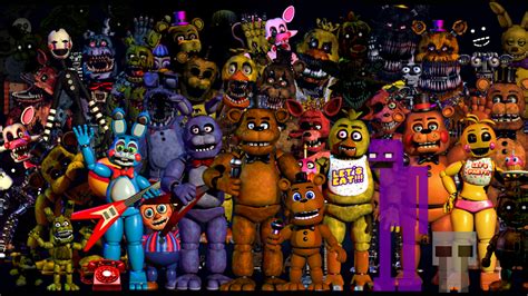Five Night At Freddys All Characters By Ultrinik On Deviantart