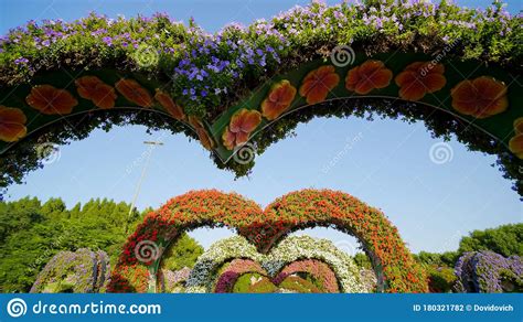 Heart Shaped Flower Beds At The Alley Of Hearts Stock Photo Image Of