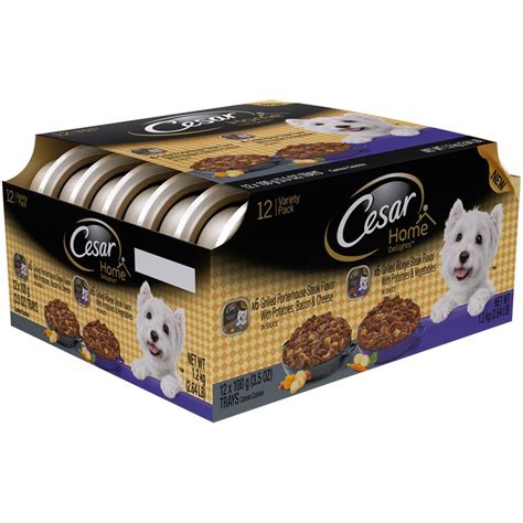 Or more as an adult). Cesar® Home Delights Variety Pack Wet Dog Food 1 Trays ...