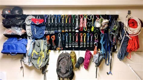Awesome Rock Climbing And Camping Gear Pegboard Organization Wall