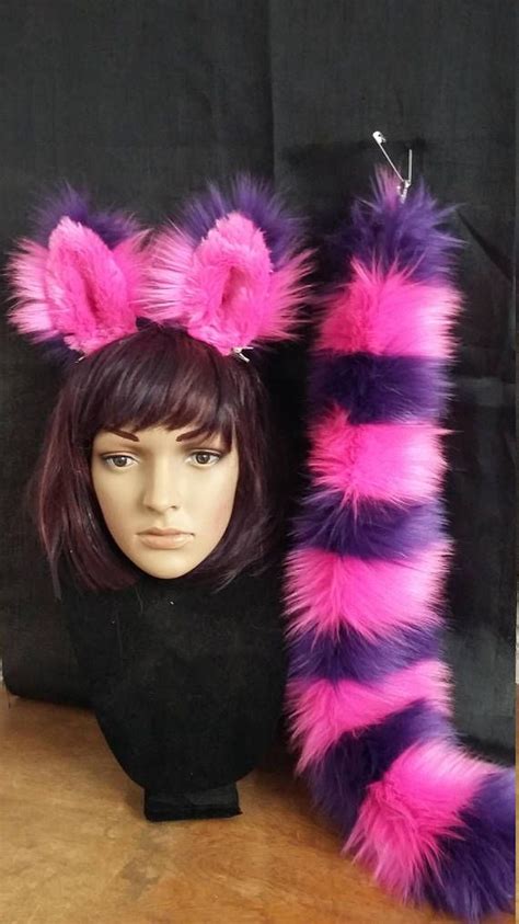 Cheshire Cat Ears And Tail With Wrist Cuffs As Additional Crazy Cat