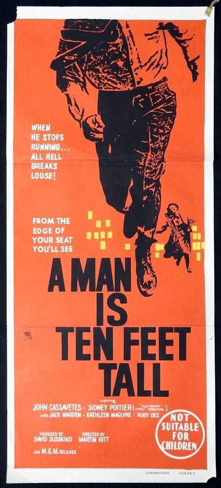 A Man Is Ten Feet Tall Aka Edge Of The City Original Daybill Movie