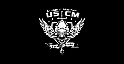 Colonial Marines Logo Alt Print Alien Film Sticker Teepublic
