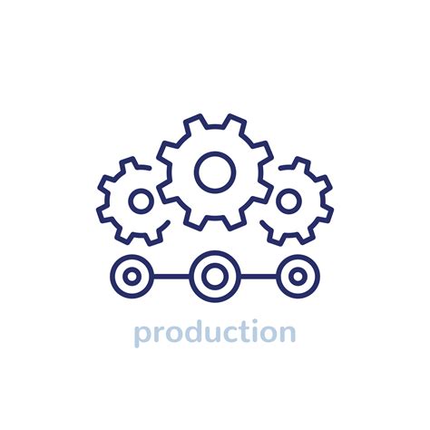 Production Process Line Icon With Gears 3658473 Vector Art At Vecteezy