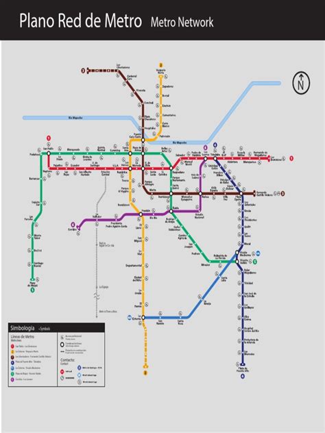 Plano De La Red Del Metro De Santiago
