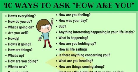 40 Other Ways To Ask “how Are You” In English English Vocabulary