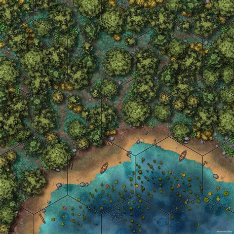 Forest And Lake Battle Map For Encounters Or Events Rdndmaps