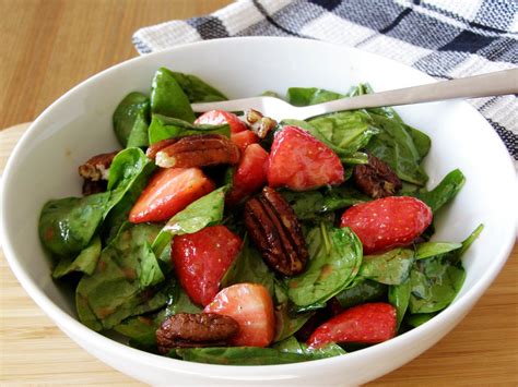 Combine spinach, celery and strawberries in a large bowl. maple•spice: Baby Spinach Salad with Strawberries, Maple ...