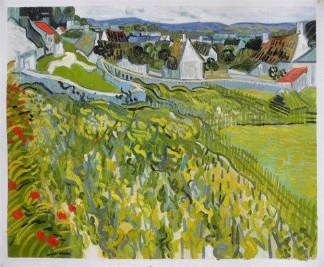 Vineyards with a View of Auvers - Vincent van Gogh hand-painted oil