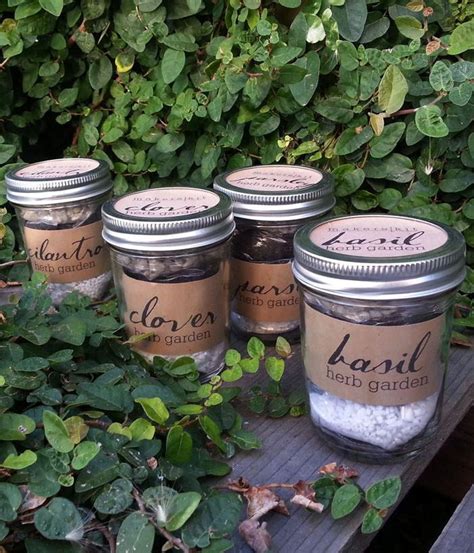 Diy Mason Jar Herb Garden Set Of 4 Herbs Mason Jar
