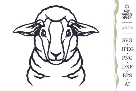Prints Lamb Head Svg Clipart Files Sheep Face Sheep Head Svg Lamb Face