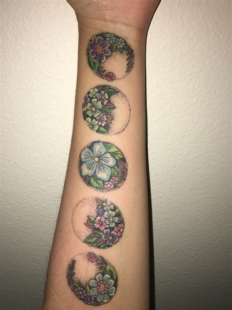 My Floral Moon Phases Done By Zach Brownwest Town Tattoochicago Il