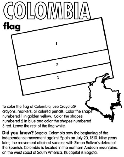 Free printable coloring pages featuring flags of the world, state flags, pirate flags, and more. Colombia | crayola.co.uk