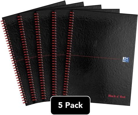 Oxford Black N Red A4 Notebook Hardcover Glossy Wirebound Lined