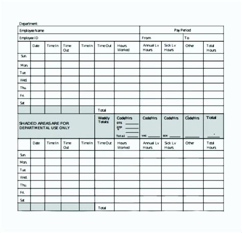 Printable Timesheet Template With Lunch Printable Templates Free