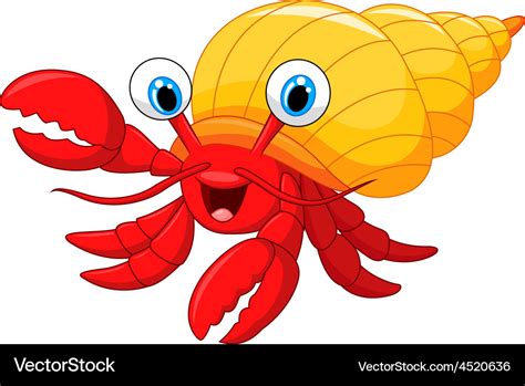 Cartoon Hermit Crab Royalty Free Vector Image Vectorstock
