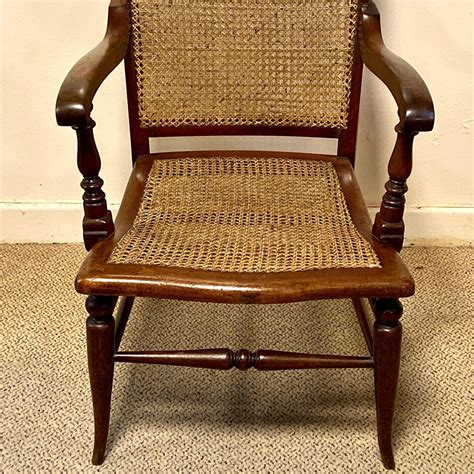 19th Century Mahogany Rattan Back and Seated Armchair - Antique Chairs ...