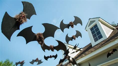 Diy Bat Swarm Halloween Outdoor Decorations Halloween Decorations