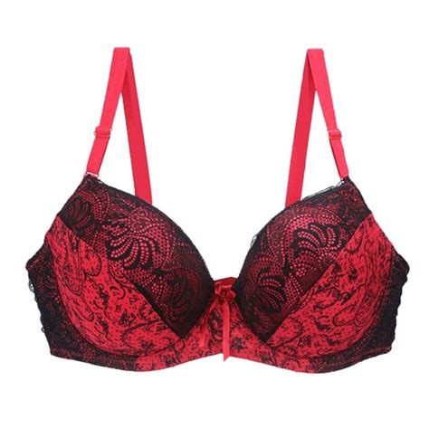 Buy Red Bra Black Lace Deep V Push Up Bras For Women Big Sexy Great Plus Size