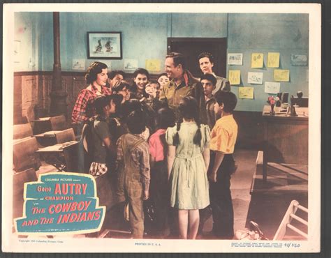 Cowboy And The Indians 11x14 Lobby Card Gene Autry Sheila Ryan 1949