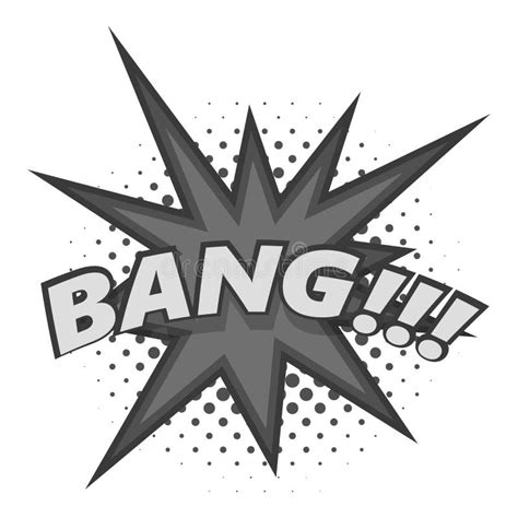 Bang Comic Book Explosion Icon Monochrome Stock Vector Illustration