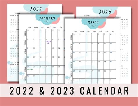 Download Blank Calendar 2023 12 Months On One Page Vertical 2023