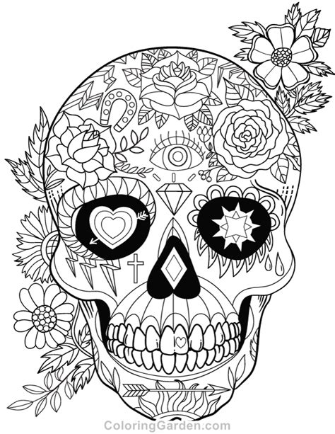 To print the picture, click one of them with the left mouse button, this will open a new window with the full version of the image. Free printable sugar skull (Day of the Dead) adult ...