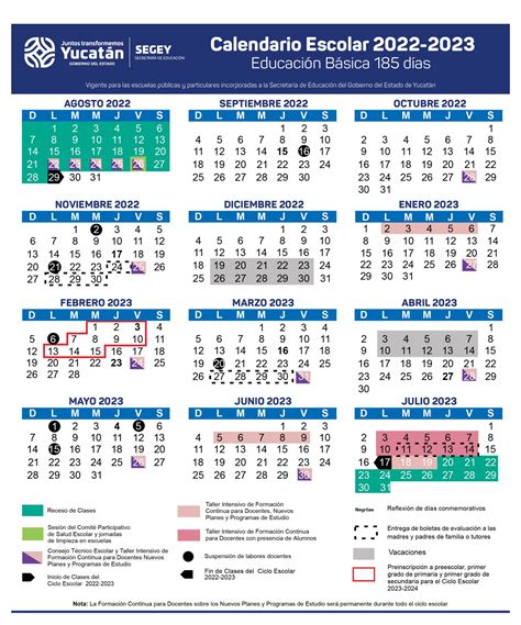 Segey Presenta Calendario Escolar 2022 2023 De 185 Días Mis Noticias