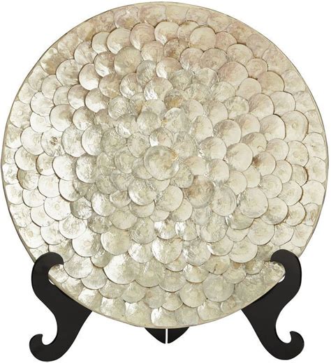 Pier 1 Imports Capiz Shell Decorative Platter With Stand Capiz Shell