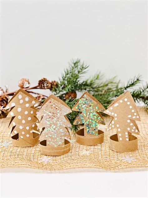 Toilet Paper Roll Christmas Trees Cute Christmas Craft For Kids