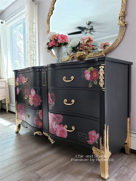 10 Good Romantic Rose Romantic Vintage Dresser Makeover I Went With A