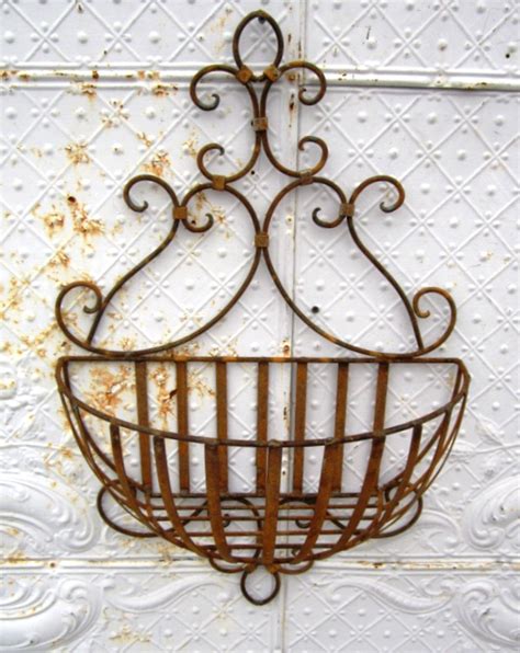 Key details • solid mango wood shelves in burnt wax finish. Wrought Iron Susanna Half Wall Baskets in 2 Sizes