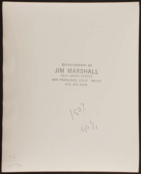 Lot Detail Jim Morrison Jim Marshall Stamped Original Photograph