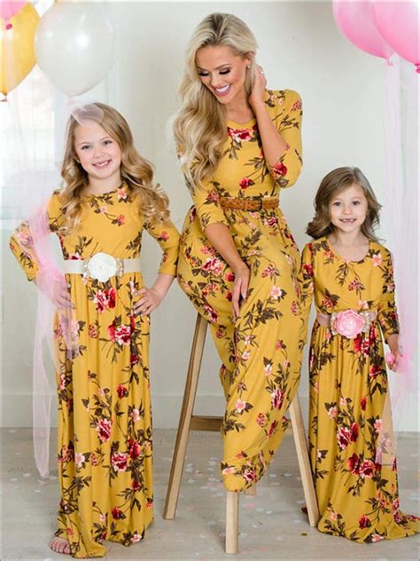 mommy and me fall floral long sleeve maxi dress in 2021 long sleeve floral maxi dress mommy and
