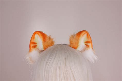 26 Cute Orange Plush Animal Ear Headbandorange Color Cat Ears