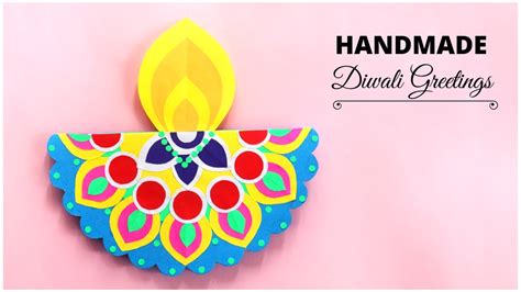 Handmade Diwali Greetings Card Tutorial Paper Diya Diwali Craft Idea