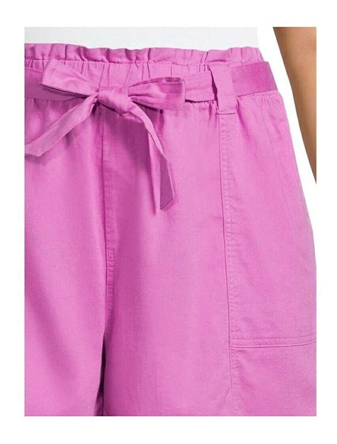 Terra And Sky Womens Plus Size Paperbag Belted Shorts Pink Size 4x 26w