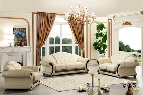 Sofa sets are the smart way to furnish your living room fast and on a budget. Versace Cleopatra Cream Italian Top Grain Leather Beige ...