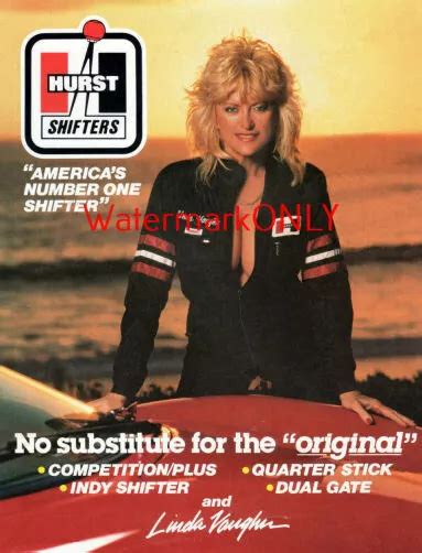 Linda Vaughn Andmiss Hurst Golden Shifter Sexy Hot Outfit Ad Photo Copy